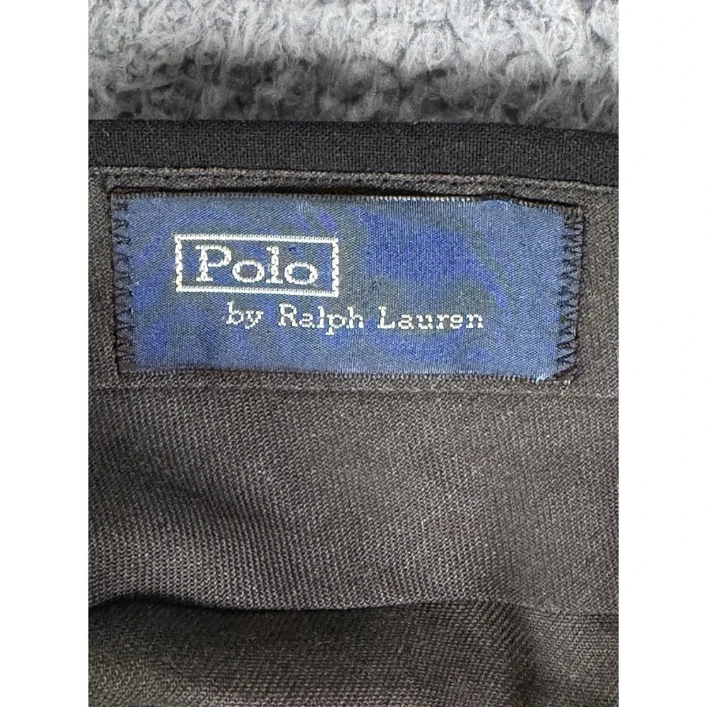 VTG Polo Ralph Lauren Pants Wool Pleated Cuffed Men 32x29 Black 80s Made In USA